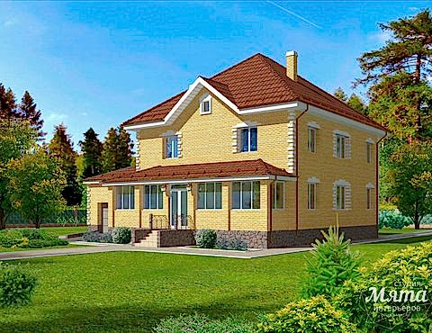 Дизайн фасада дома 270 м2 в КП Заповедник